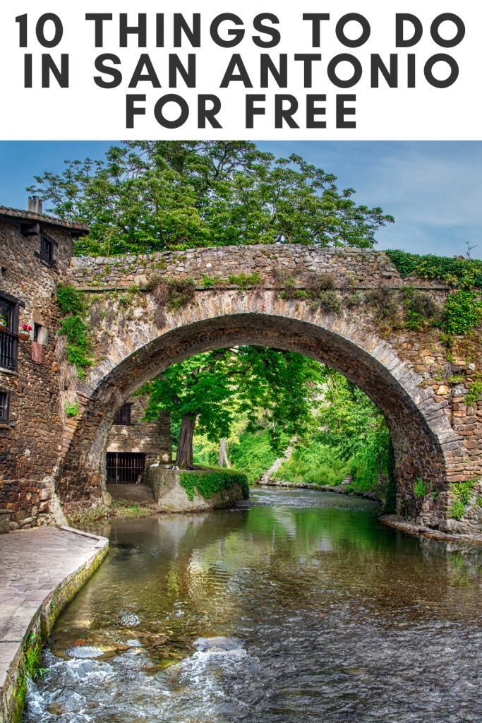pin showing an example of the 10 things to do in San Antonio for free. 